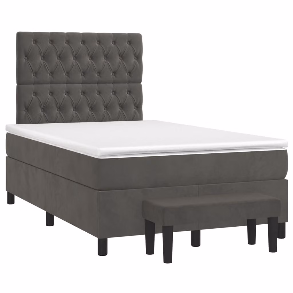 Maison Exclusive - Letto boxspring con materasso grigio scuro 120x190 cm velluto