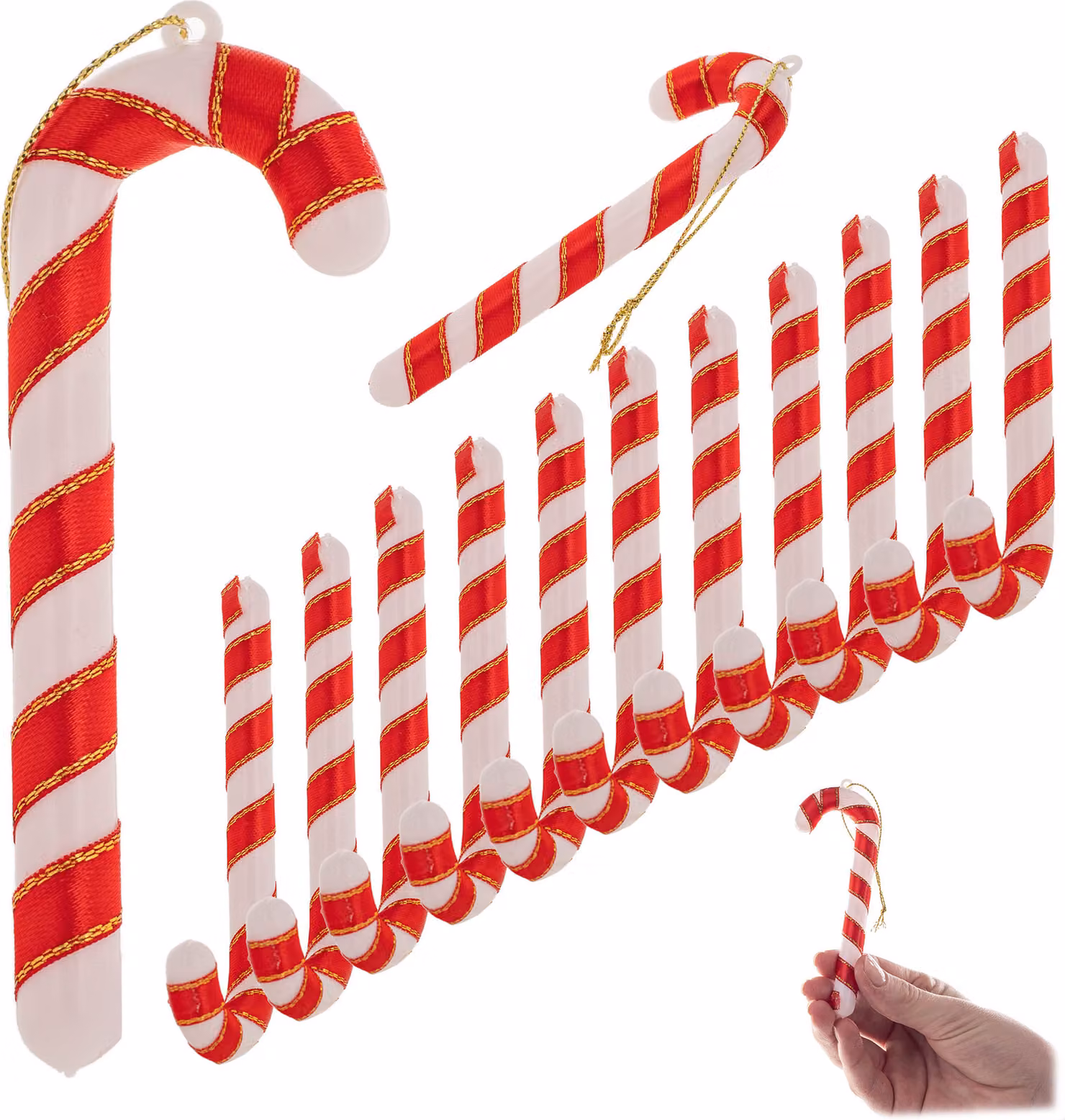 KADAX set di 12 decorazioni per albero di Natale bastoncino di zucchero