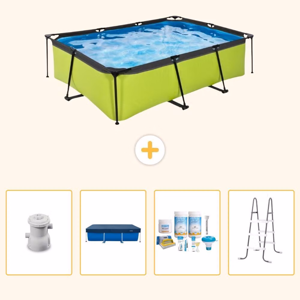 Piscina fuori terra rettangolare - 220x150x65 cm - 5 pezzi - Modello SCB64