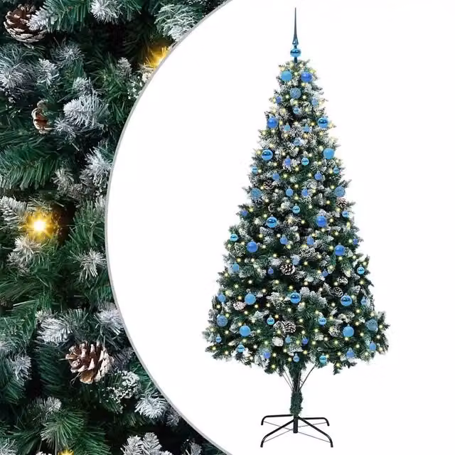 Albero di Natale | Decorazioni natalizie artificiale con 300 LED Verde 210 cm