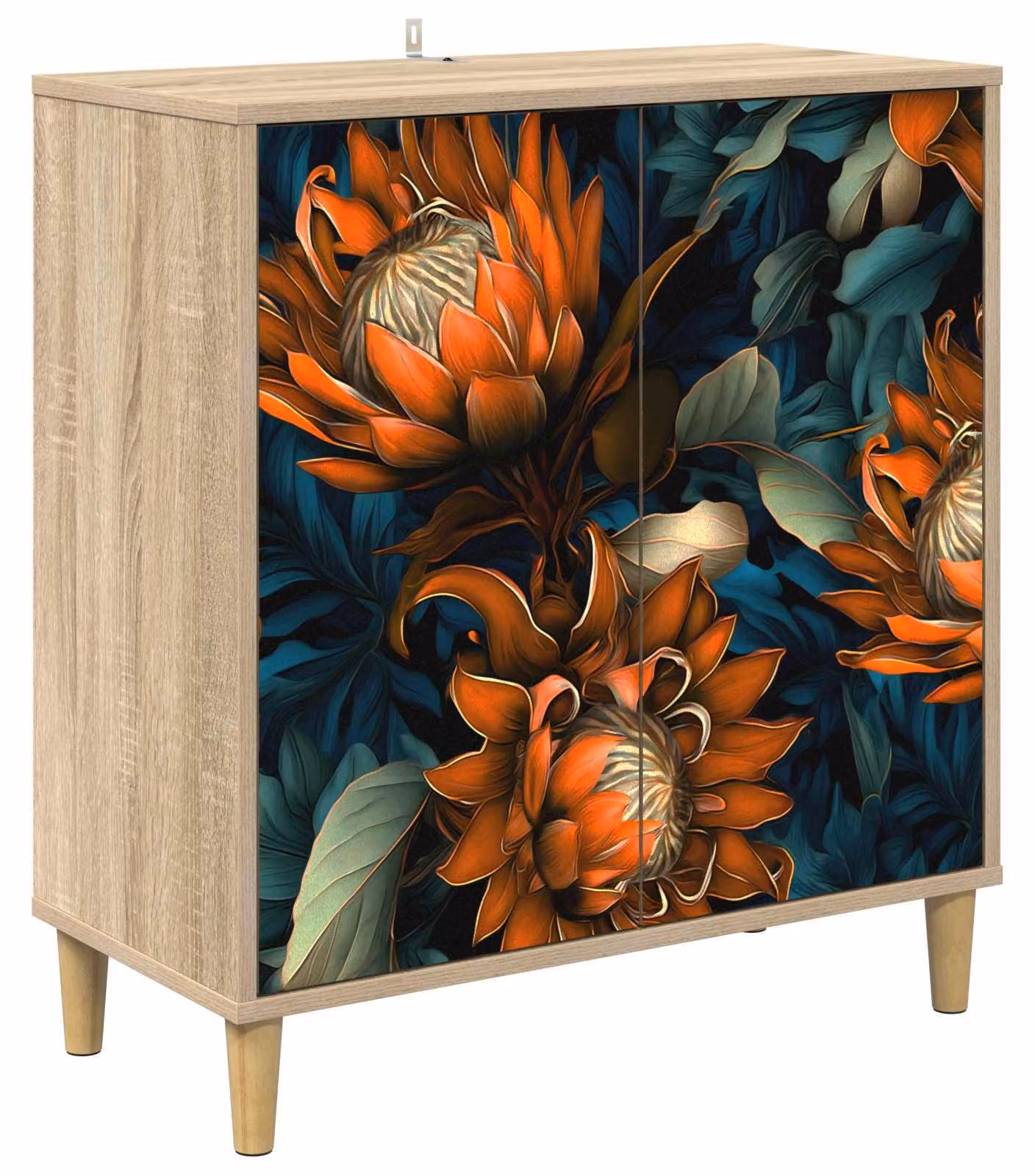 Mobile contenitore LOCHEM Sonoma, dimensioni 69 x 33 x 75 cm, realizzato in materiale composito di legno