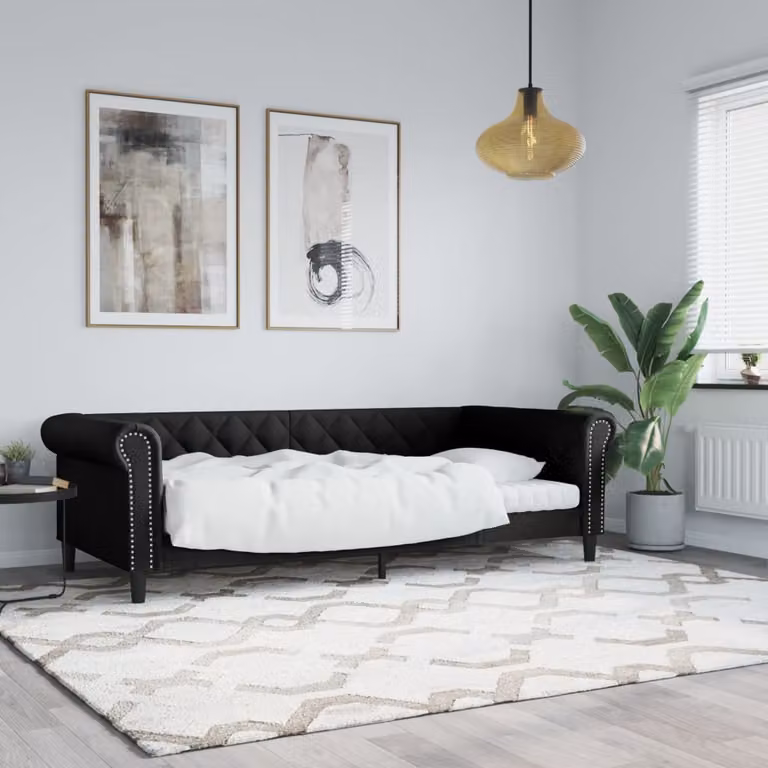 Letto da giorno vidaXL in similpelle nero L: 80 cm, P: 200 cm, H: 90 cm