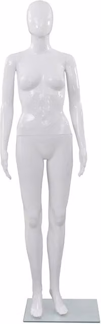 Manichino Donna Figura Intera vidaXL Bianco Lucido con Base in Vetro Altezza: 175 cm