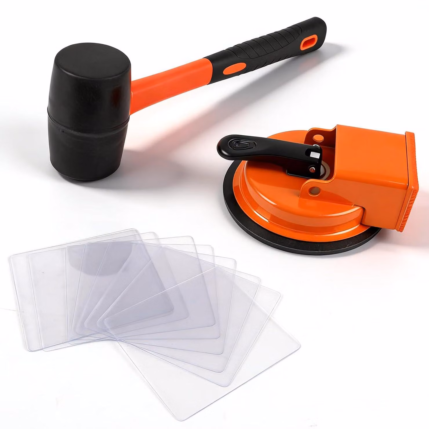 Kit per la riparazione di pavimenti in laminato, con ventosa e martello in gomma, composto da 10 pezzi, per la riparazione di pavimenti