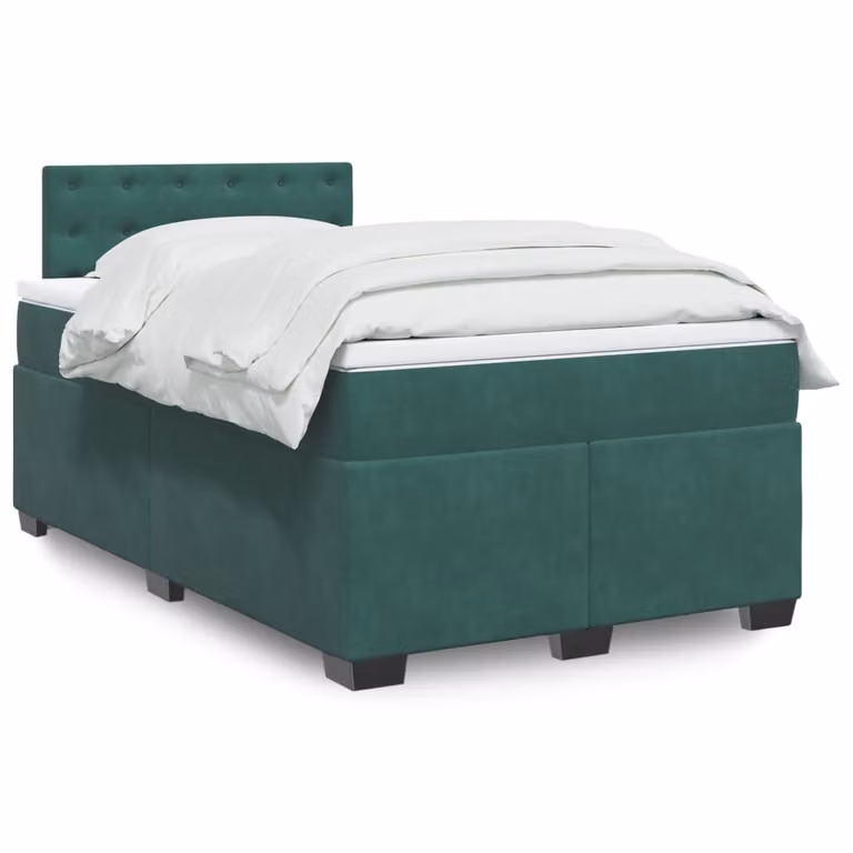 Maison Exclusive - Giroletto a Molle con Materasso Verde Scuro 120x200 cm Velluto