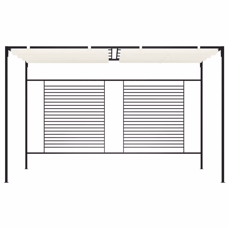 Gazebo con Tetto Retrattile 3x4x2,3 m Crema 180 g/m²