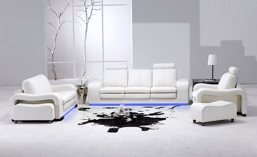 Ledersofa Couch Wohnlandschaft Garnitur Design Modern 3+2+1 Sitzer Sofa A1109