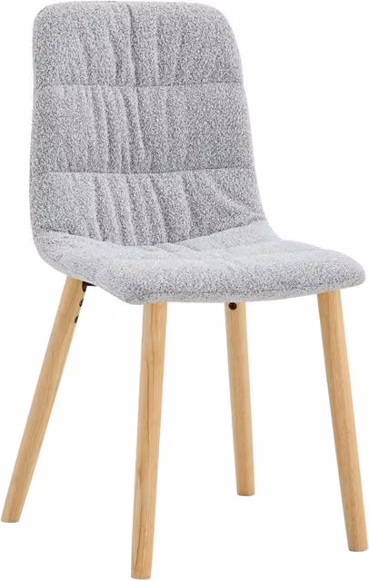 Set di 2 sedie da pranzo moderne in tessuto grigio e legno di quercia, L: 49 cm, P: 44 cm, H: 88 cm