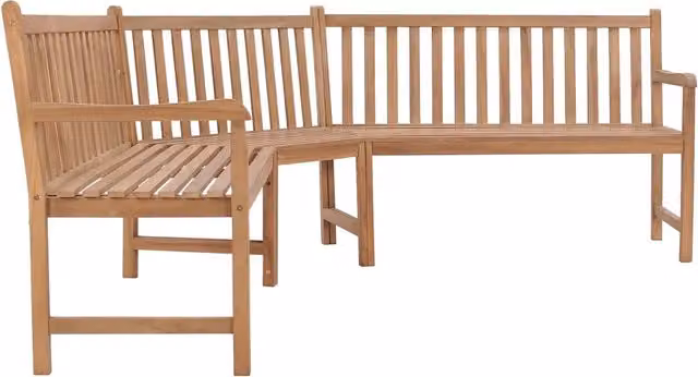 Panchina da Giardino ad Angolo 185x185x90 cm Massello di Teak 316625
