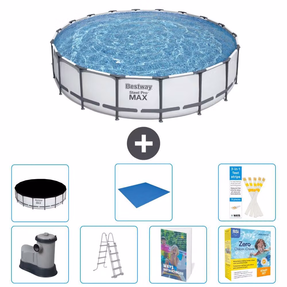 Piscina gonfiabile Bestway Steel Pro MAX, rotonda, 549x122 cm, composta da 6 parti, modello S546
