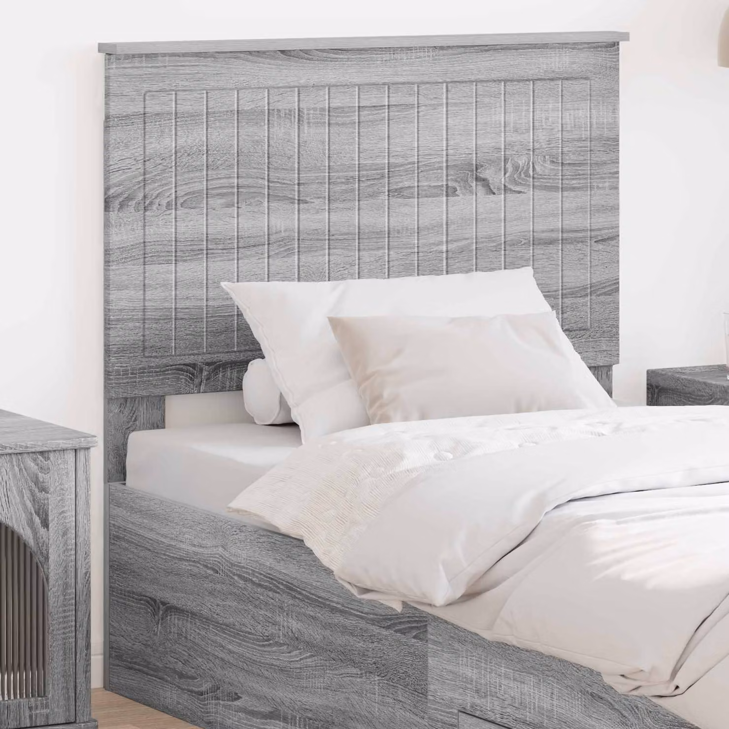 Testiera per letto moderna vidaXL in legno ingegnerizzato grigio opaco