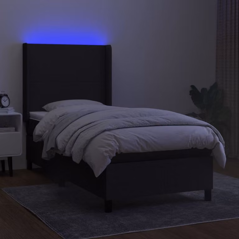 Maison Exclusive - Letto boxspring con materasso e LED nero 90x190 cm Tessuto