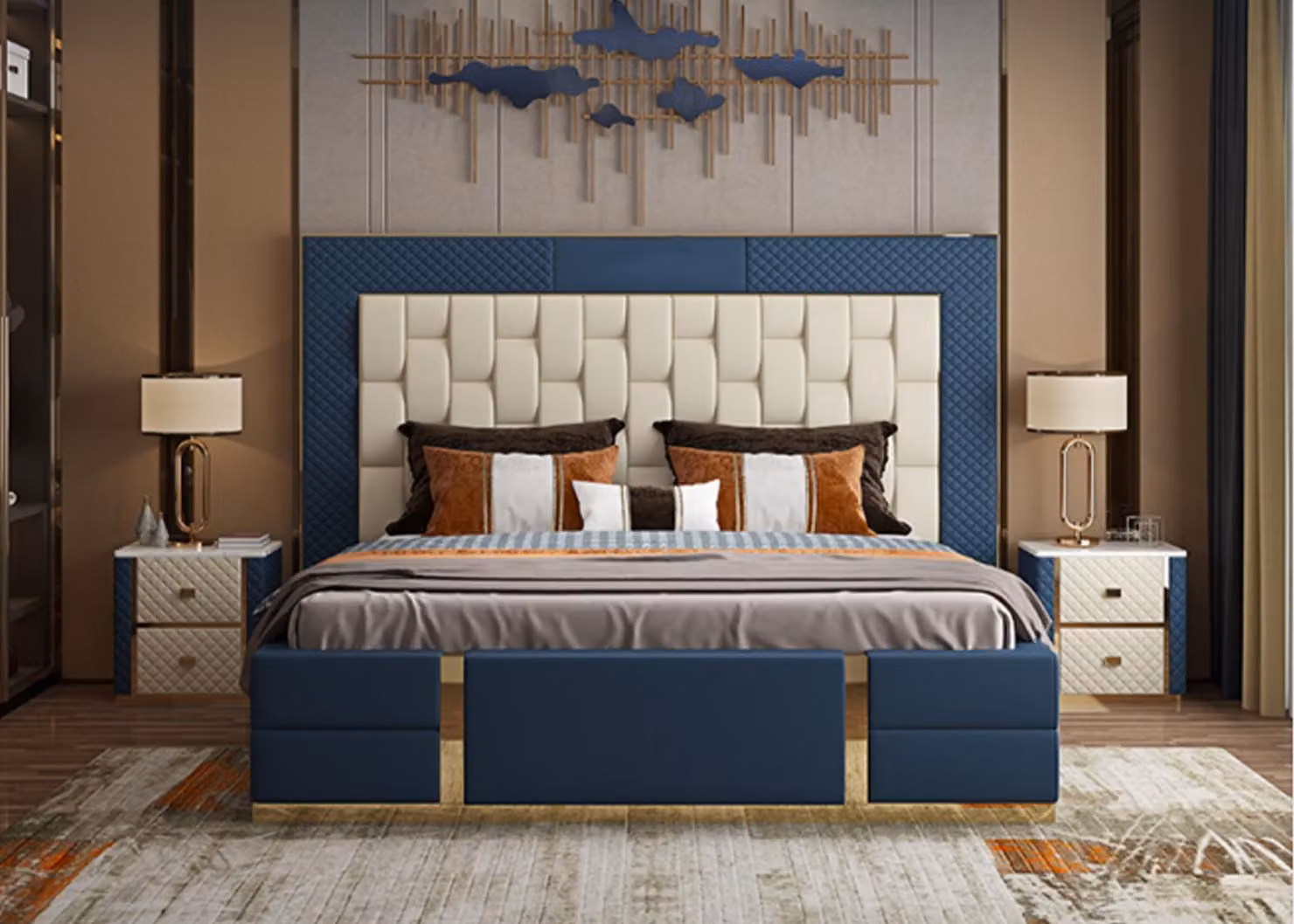 Design Boxspringbett Modern Betten Bett Doppelbett Hotel Luxus 180x200