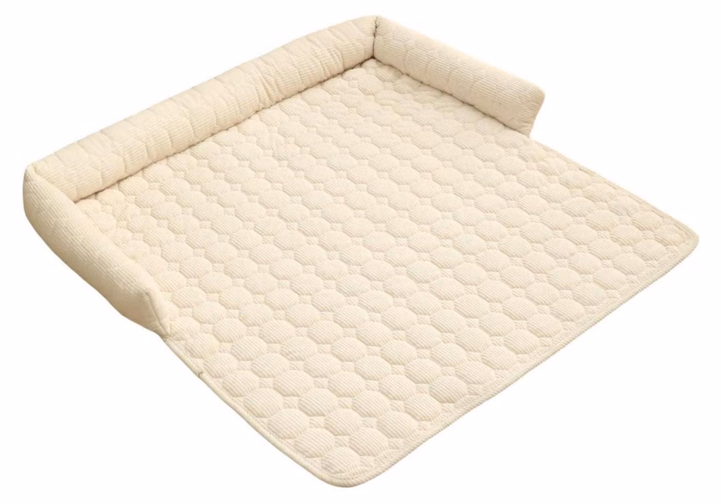 Cuccia per cani a forma di divano, 75x75 cm, beige, antiscivolo, lavabile, protegge i mobili