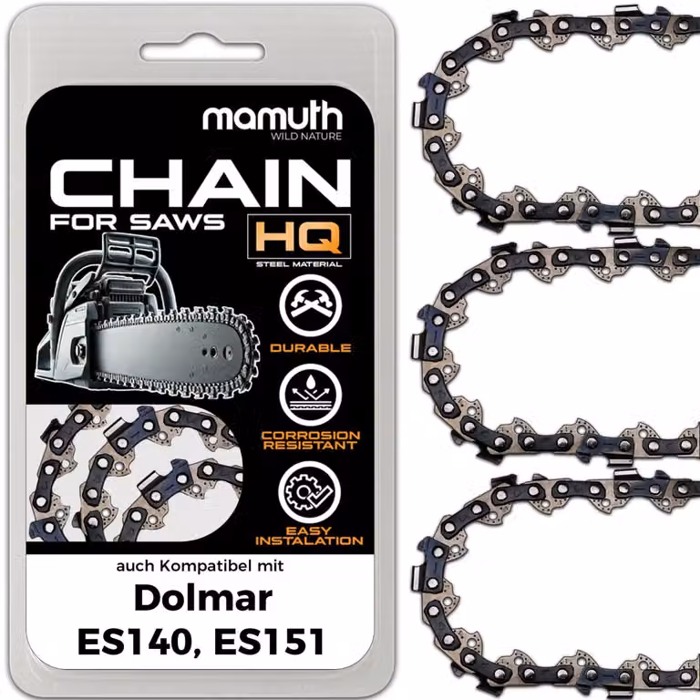 3 catene per motosega, lunghezza 40 cm, passo 1,3 mm, larghezza 3/8", modello 56 TG, compatibili con motoseghe Dolmar ES140, ES151