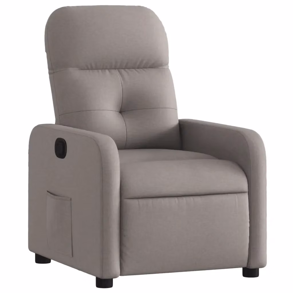 Poltrona Reclinabile Relax vidaXL in Tessuto Beige e Grigio con Braccioli e Reclinazione Manuale – 2