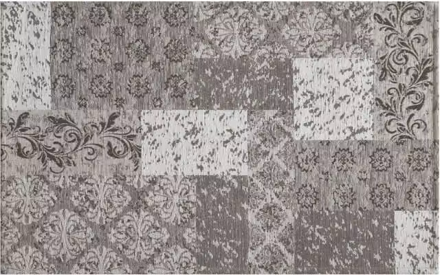 Tappeto Velour Antiscivolo Suardi Disegno Saturno Argento per Camera e Salotto L 200 x P 200 cm