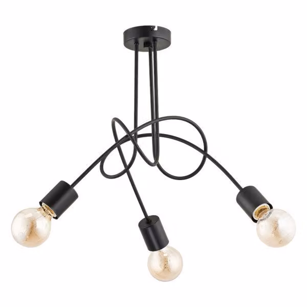 Lampada a sospensione TANGO nera 3xE27x60W in metallo, dimensioni: 41x48x48 cm, IP20, Alfa