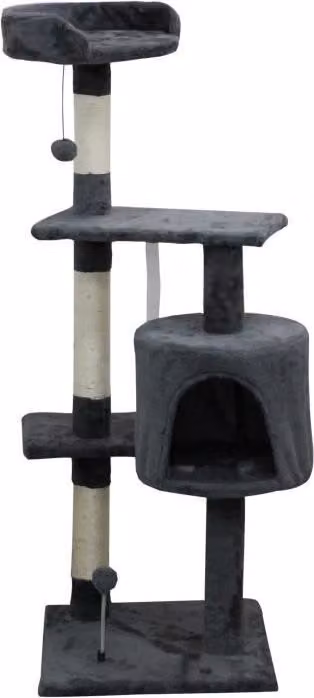 Tiragraffi JASPER Grigio 40 x 40 x 114 cm, 3 piattaforme, 1 nicchia, tiragraffi