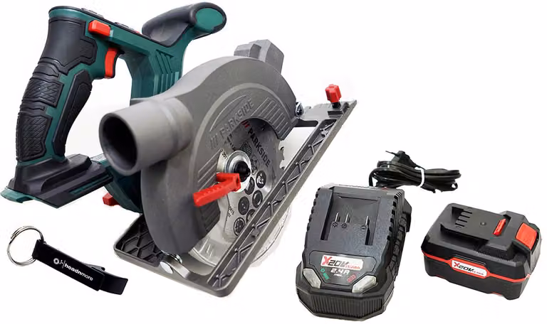 PARKSIDE® Sega circolare a batteria da 20 V PHKSA 20-Li / incl. batteria (4 Ah) e caricabatteria (2,4 A)