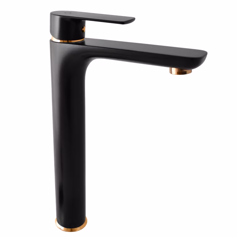 Slezák-RAV Slezák Rav VT430CMATZ Miscelatore per lavabo, alto nero opaco/oro Colore: nero opaco/oro, Dimensione: 3/8''