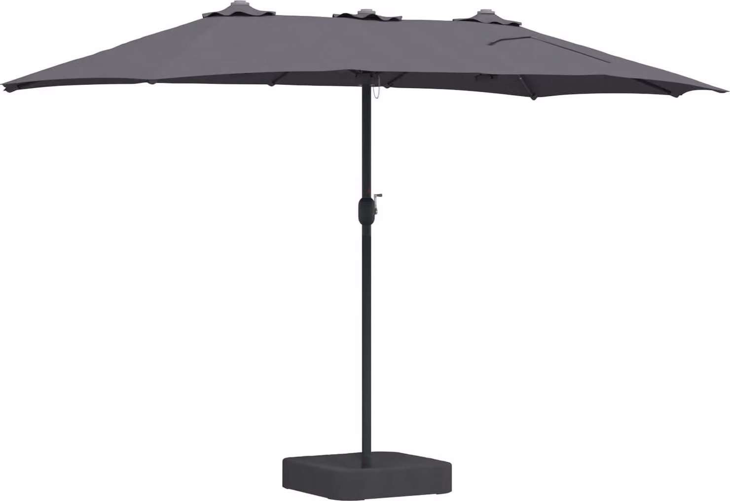 Ombrello da giardino Antracite 385 x 209 x 244 cm Poliestere