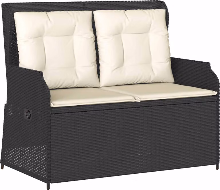 Panchina da giardino Nero polyrattan