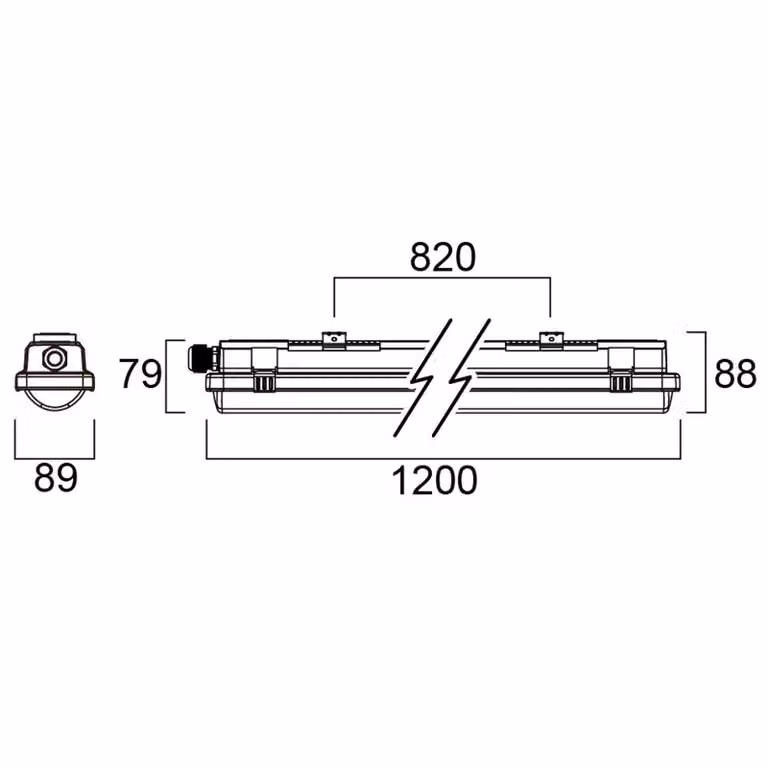 Sylvania lampada resistente all´umidità Resisto 1200, 20W, 840, sensore HF, Alluminio / Grigio / Zincato, Plastica