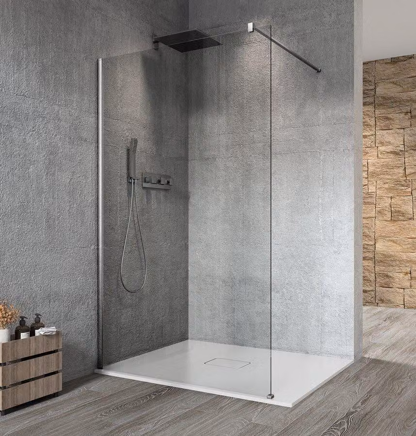 Pannello in vetro per cabina doccia Gelco VARIO CHROME, montaggio a parete, vetro trasparente, 1400 mm