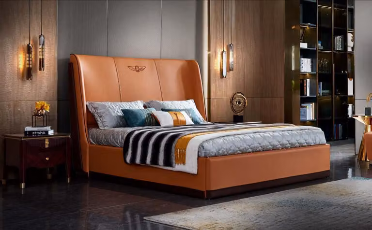 Bett Orange Schlafzimmer Kreative Modern Design Möbel Holz Luxus Betten