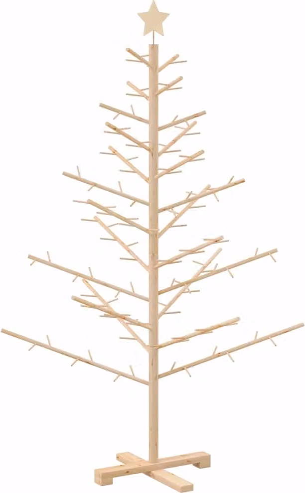 Albero di Natale in legno con supporto Naturale 150 cm