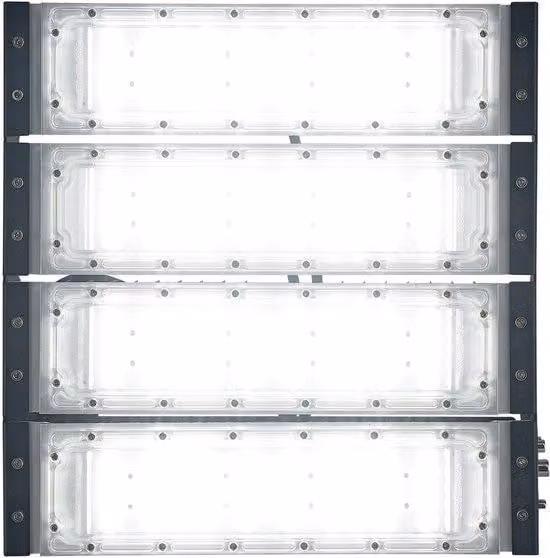 Lampada LED da esterno da 200W - Corpo in alluminio nero - Illuminazione stadi impermeabile e potente faretto