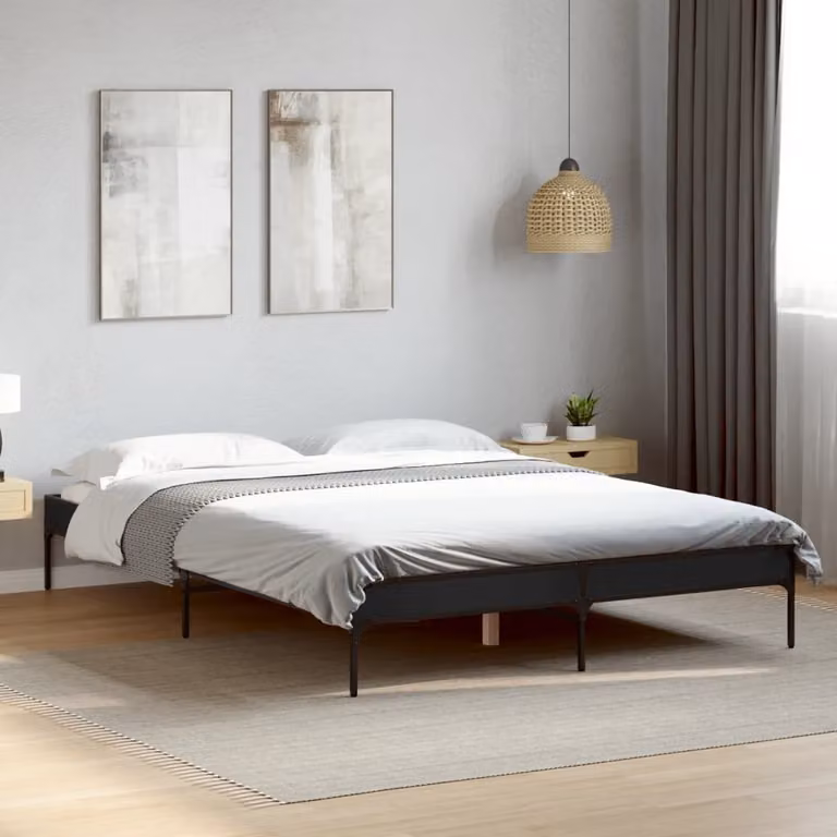 vidaXL Giroletto Nero in Legno Multistrato e Metallo L 120 cm x P 200 cm