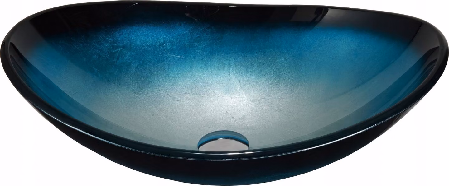 Lavandino da bagno Piano di lavoro Lavandino ovale blu 54x37cm