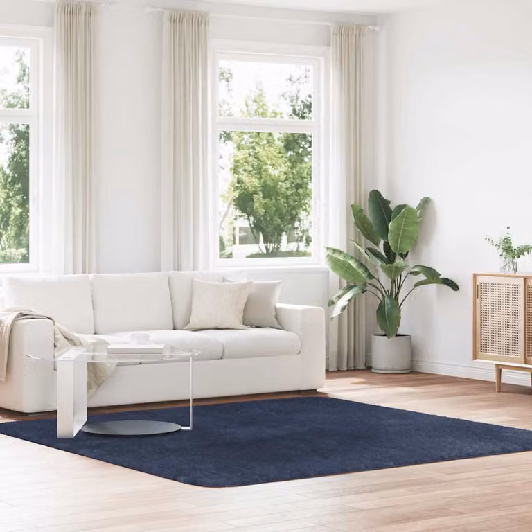 Tappeto Shaggy a Pelo Lungo vidaXL NAVARRA Blu Marino L/P: 240 x 240 cm