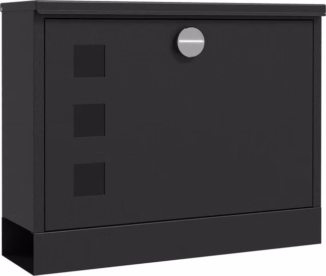 Cassetta postale in metallo HOMCOM nera con 2 chiavi di sicurezza e 3 finestre, L: 36.5 cm, P: 11.5 cm, H: 29 cm