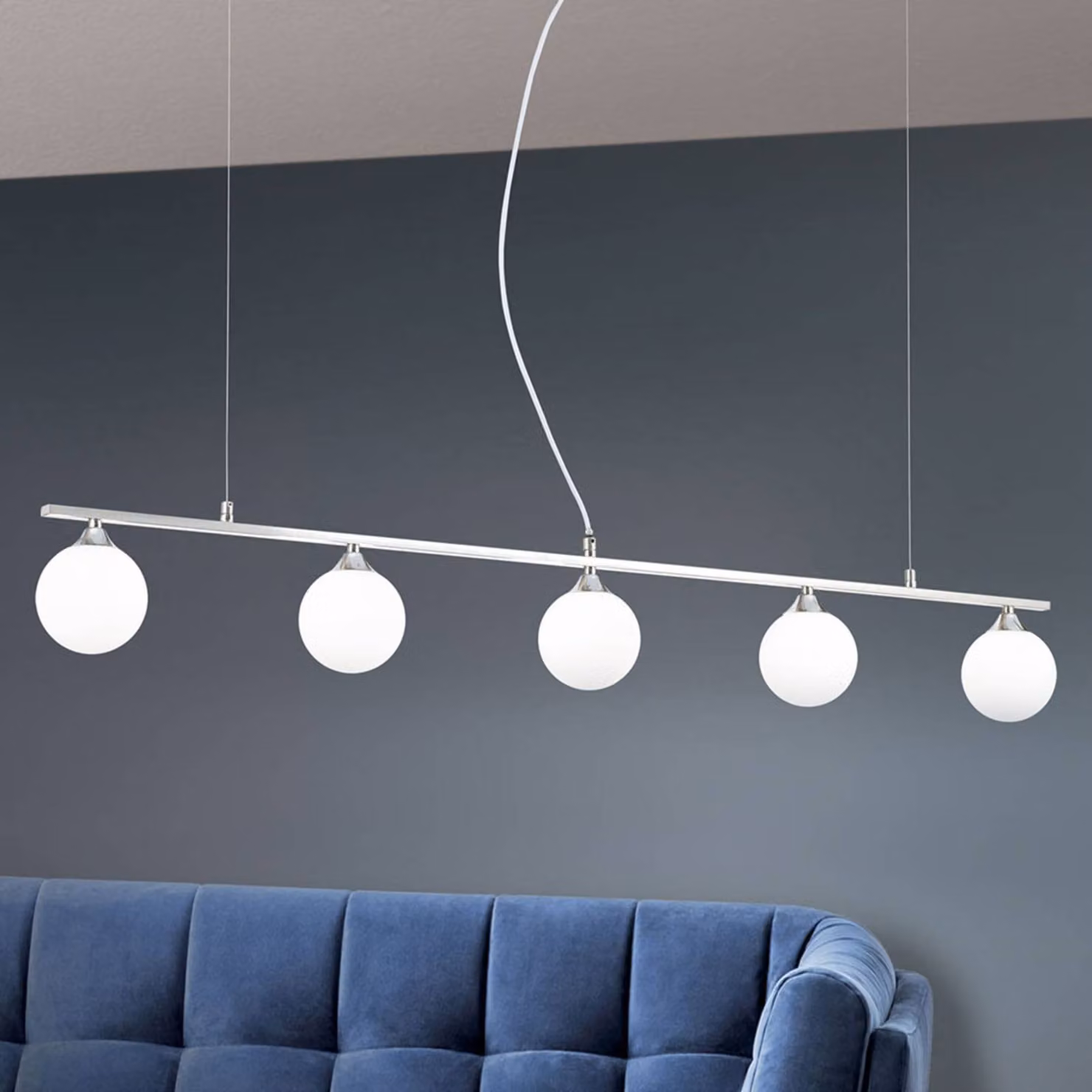 ORION Lampada a sospensione Snowwhite, dimmerabile, Alluminio / Grigio / Zincato, Soggiorno / Sala da pranzo, Metallo, Moderno, Lampada a sospensione