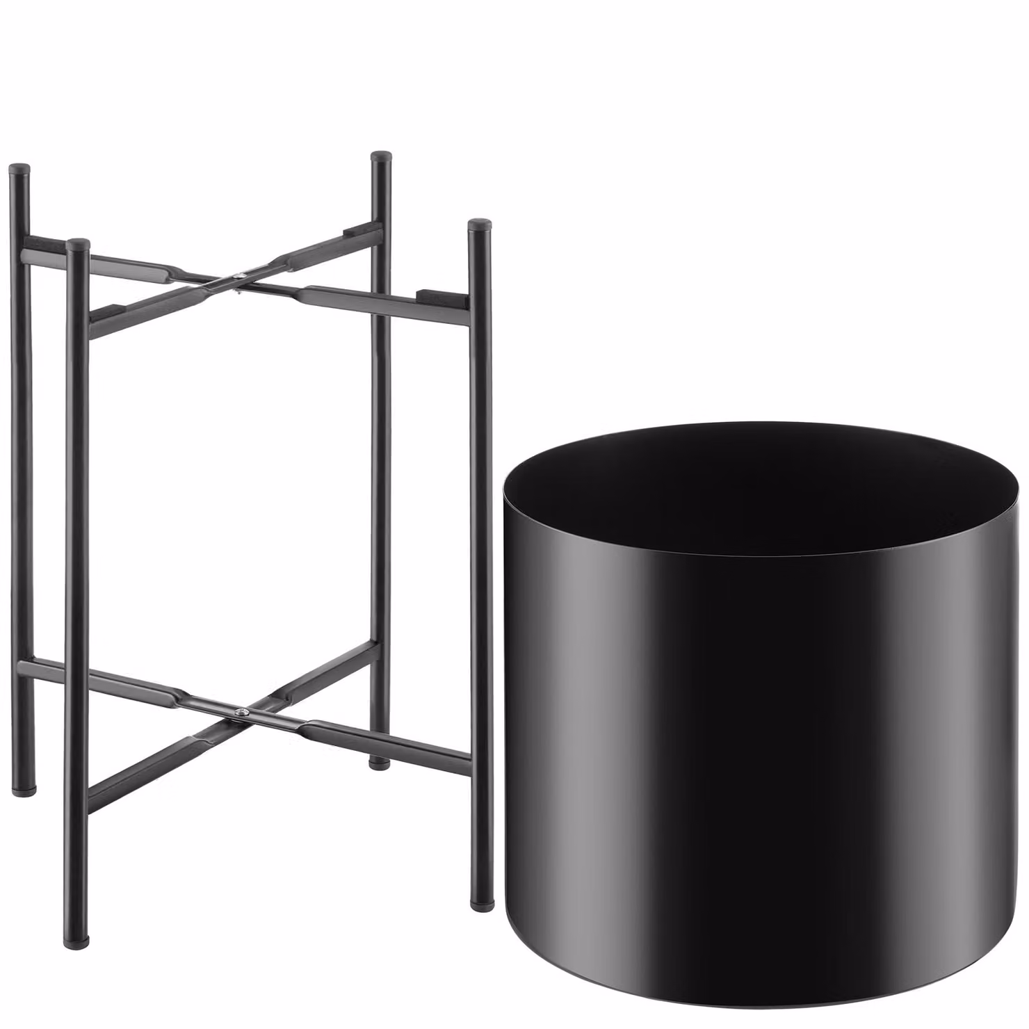 Set da 2 portapiante Mine tectake in acciaio verniciato nero – 2