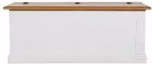 Cassapanca baule in legno Shabby chic ap bianca e miele