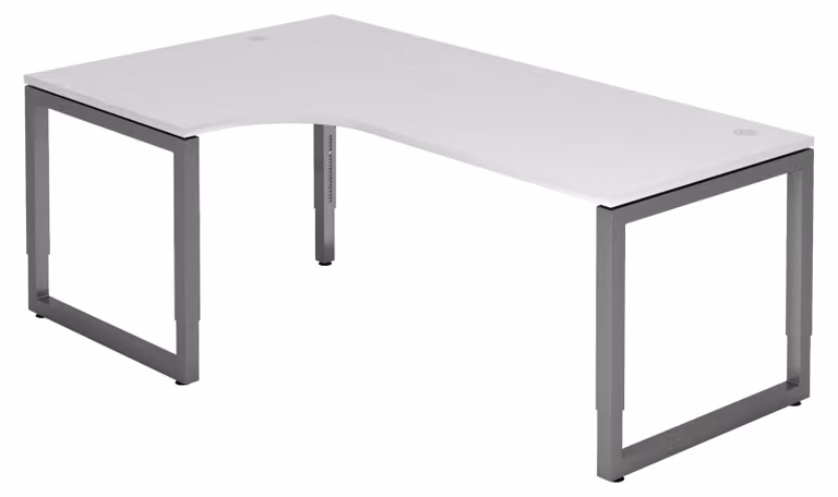bümö Scrivania Serie-R - Decorazione: bianco, struttura: grafite, dimensioni: scrivania angolare 200 x 120 cm