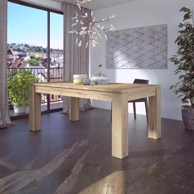 Tavolo allungabile 1475 con allunga centrale 190/235x 90x76 H cm. rovere