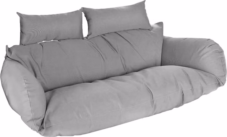 Home Deluxe Cuscino per sedia sospesa in polyrattan TWIN grigio - 105 x 41 x 45 cm | Cuscini per esterni, cuscini
