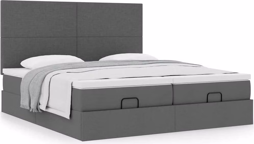 Struttura Letto Pouf con Materassi 180x200 cm in Tessuto