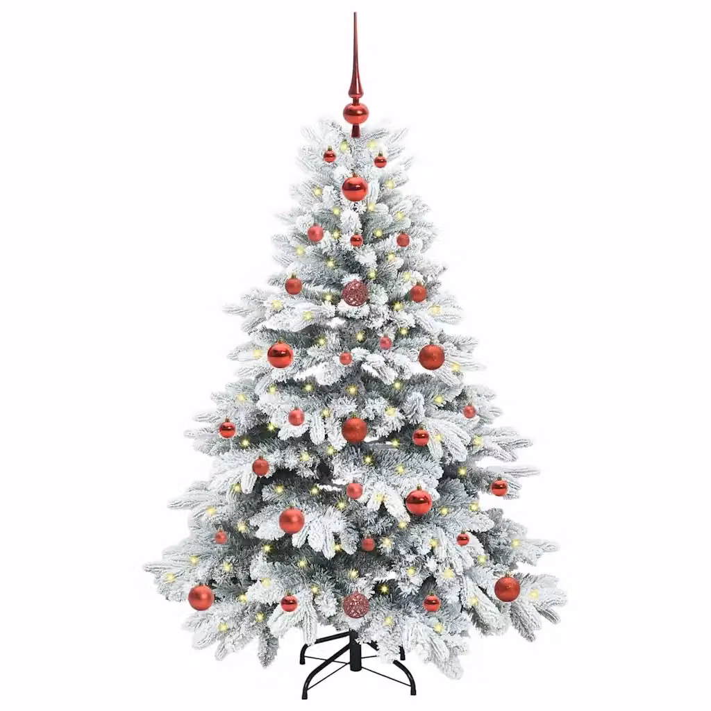 Albero di Natale Artificiale Moderno vidaXL Bianco con 150 LED Luce Calda in PE e PVC, Altezza: 120 cm – 2