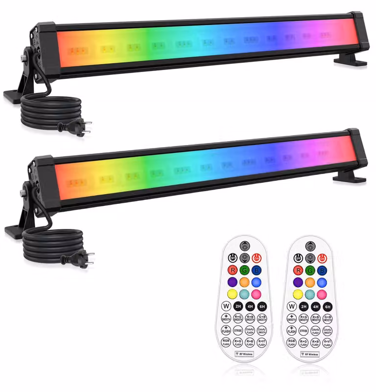 Lampada da parete a LED, 42W, RGB, set da 2, 10 colori, 30 modalità, grado di protezione IP66