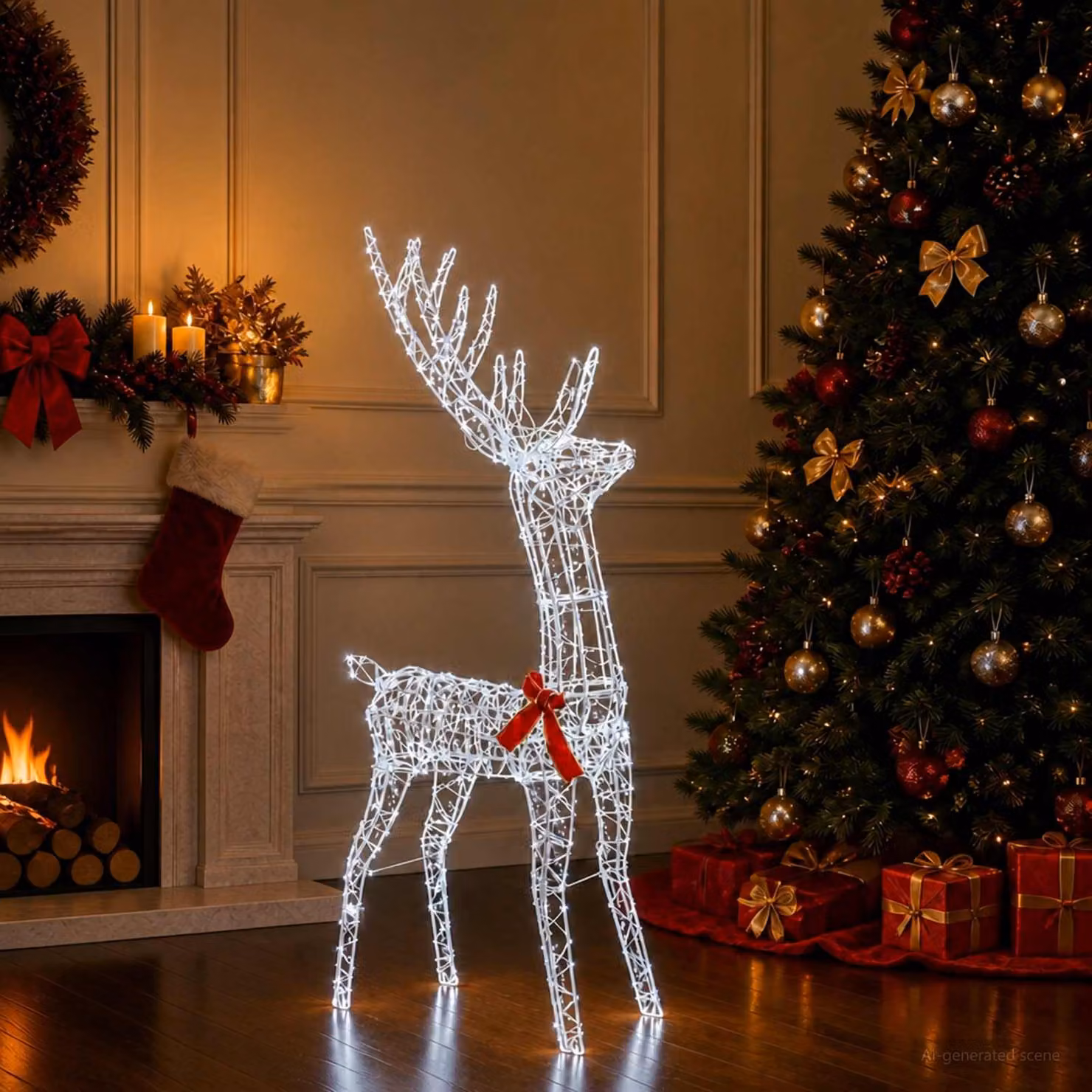 vidaXL Renna di Natale 3D LOVIISA 300 LED Bianco freddo