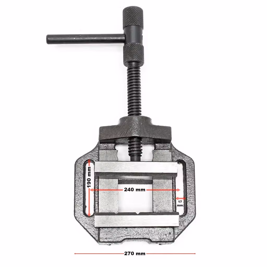 Morsa professionale in ghisa per macchine utensili da officina, ideale per foratura, rettifica e fresatura, colore nero e grigio, apertura 200 mm – 2