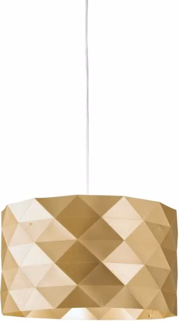 Lampada a sospensione moderna Prisma Polilux Linea Zero in metallo e plastica, colore oro e cromo, attacco E27, Diametro: 40 cm