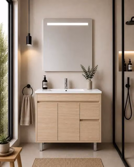 Mobile bagno con lavabo ORIGENBATH ISQUIA senza specchio 120x45 cm 1 vasca estepa