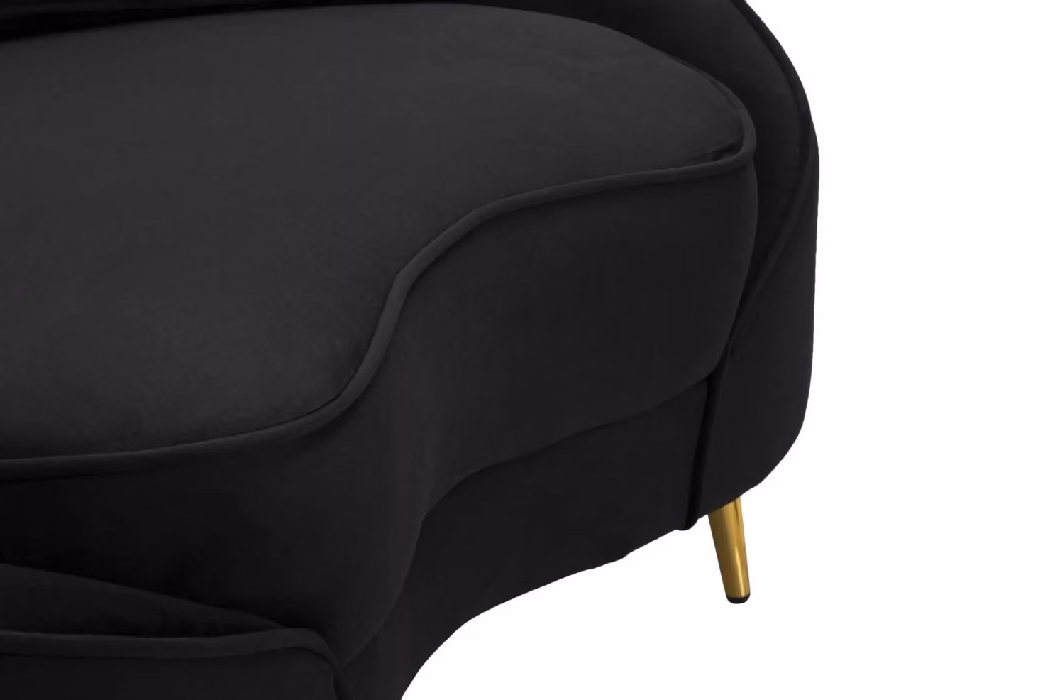 Divanetto 2 posti Oslo Charme1921 in velluto nero con cuscini e dettagli oro L: 148 cm, P: 84 cm, H: 68 cm – 3
